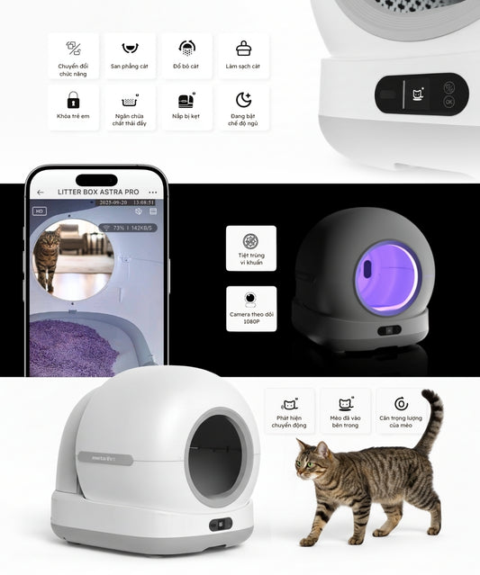 Máy Dọn Vệ Sinh Tự Động Cho Mèo METAPET ASTRA 7200 Pro