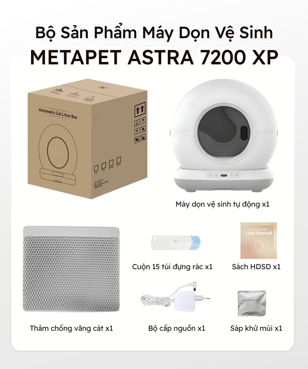 Máy Dọn Vệ Sinh Tự Động Cho Mèo METAPET ASTRA 7200 XP