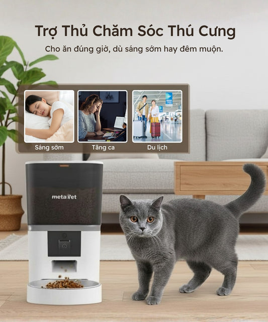Máy Cho Thú Cưng Ăn Tự Động metaPet PLENTY 600 Pro