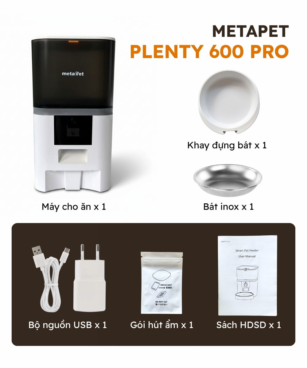 Máy Cho Thú Cưng Ăn Tự Động metaPet PLENTY 600 Pro