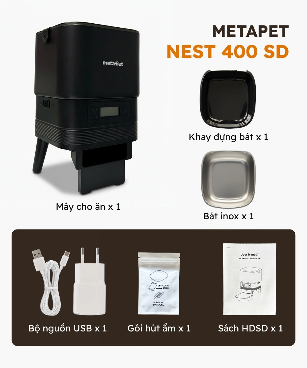 Máy Cho Thú Cưng Ăn Tự Động metaPet NEST 400 SD