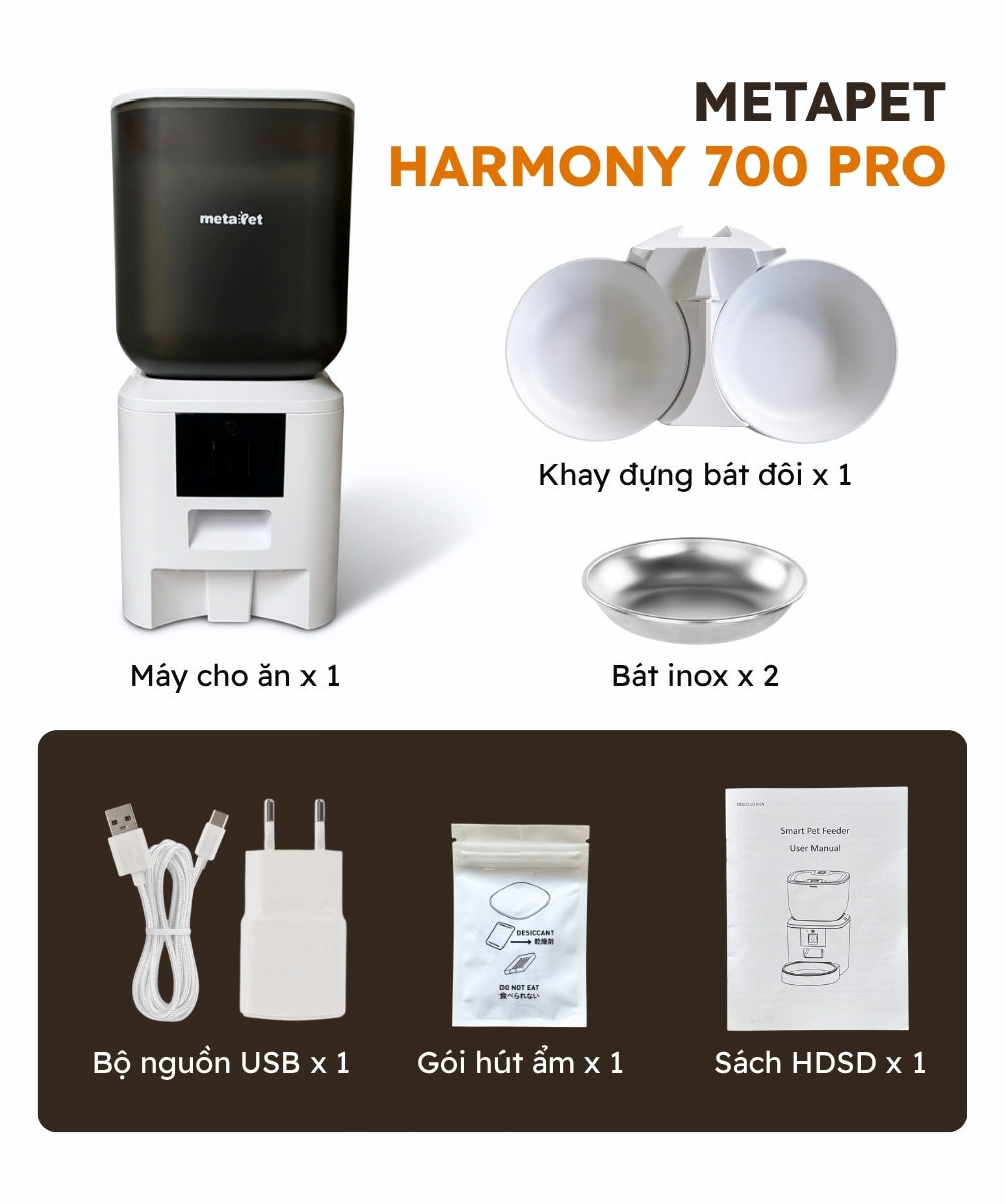 Máy Cho Thú Cưng Ăn Tự Động Thông Minh Cho Thú Cưng metaPet HARMONY 700 Pro