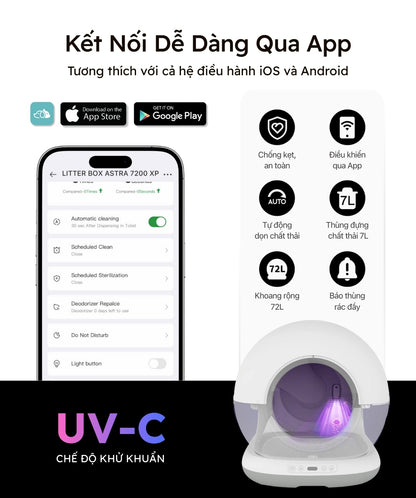 Máy Dọn Vệ Sinh Tự Động Cho Mèo METAPET ASTRA 7200 XP