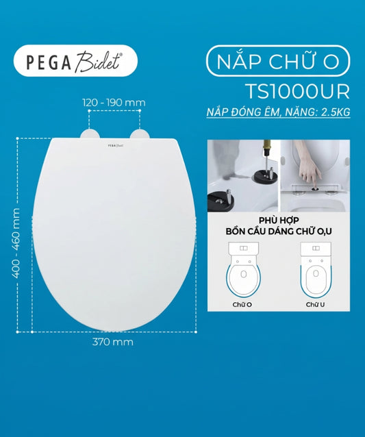 Nắp Bồn Cầu Cao Cấp PEGA Bidet Chống Trầy