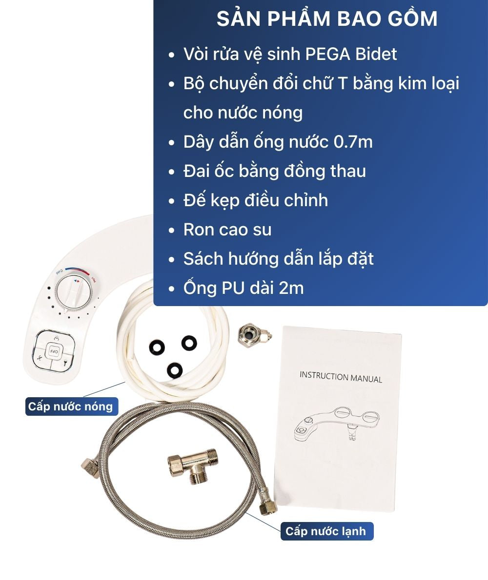 Vòi Xịt Vệ Sinh Thông Minh Nóng Lạnh PEGA Bidet NEXGEN-500